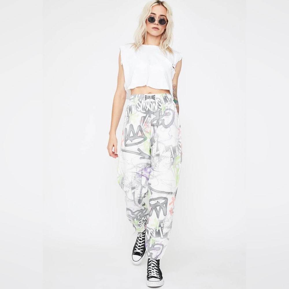Dolls Kill Graffiti Joggers Size Large